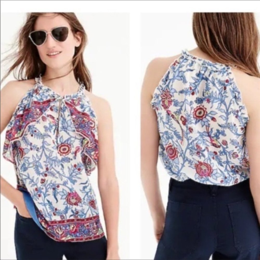 Host pick 🎉J.Crew Point Sur Floral Printed Tank Top